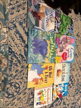 Lot of 8 Colorful Children’s Picture Books - Blue, Purple, Pink, Yellow, Green